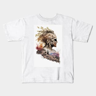 Greek Spartan Double Exposure Kids T-Shirt